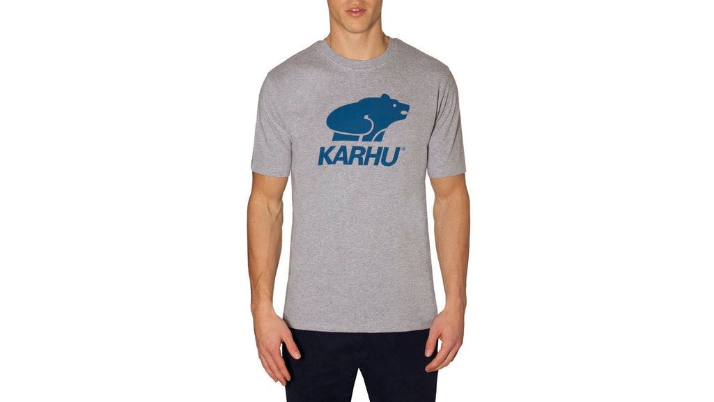 BASIC LOGO T–SHIRT - HEATHER GREY/NAVY - Karhu Nederland