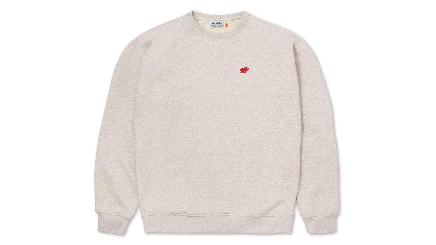 CLASSIC CHEST LOGO SWEATSHIRT - OATMEAL MELANGE / GRANATA - Karhu Nederland