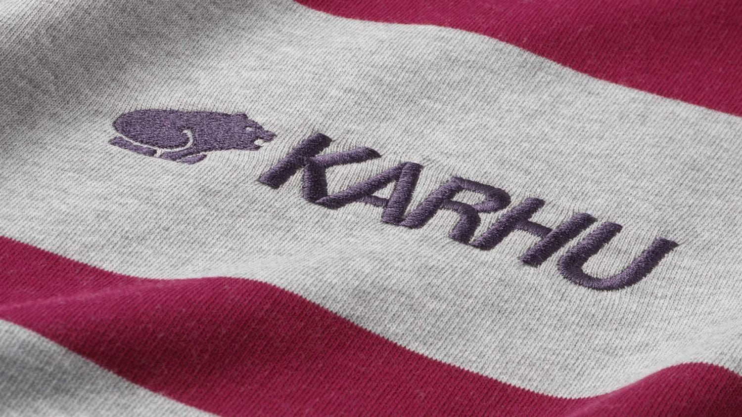 UNI STRIPE SWEATSHIRT - HEATHER GREY / RHODODENDRON - Karhu Nederland