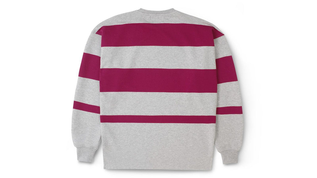 UNI STRIPE SWEATSHIRT - HEATHER GREY / RHODODENDRON - Karhu Nederland