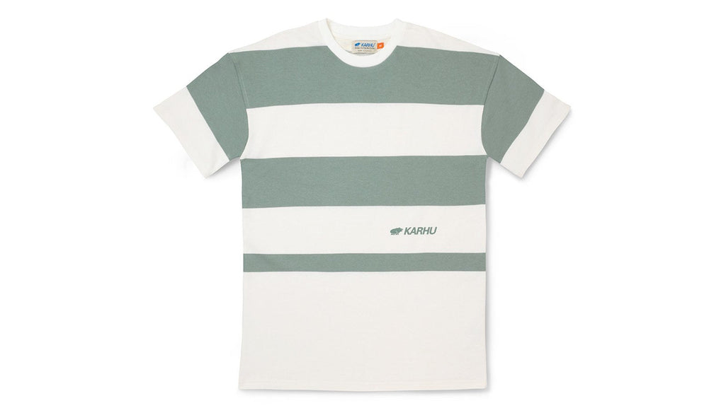 UNI STRIPED SHORT SLEEVE SWEATSHIRT - ICEBERG GREEN / WHITE - Karhu Nederland